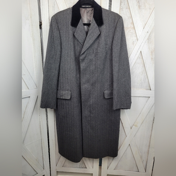 Bullock & Jones Pure Wool Coat Suede Collar Made in Britain Men Size 40L - Picture 1 of 15